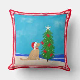 Almohada de Navidad de Playa Dorada Costera 2025