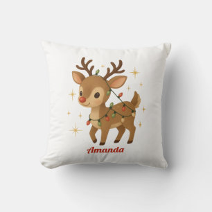 Almohada de Navidad de Reno Personalizado Capricho
