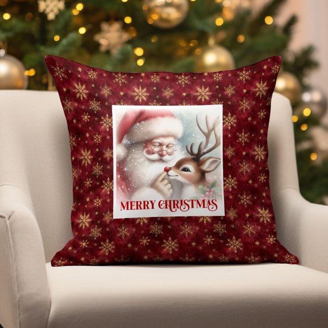 Almohada de Navidad de Santa Claus y Rudolph decor (Cozy Santa and Rudolph Christmas Pillow Home Decor

)