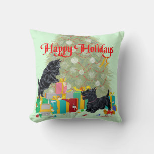 Almohada de Navidad de Terrier Escocés