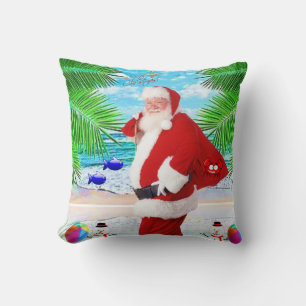 Almohada de Navidad de verano, Santa de la playa