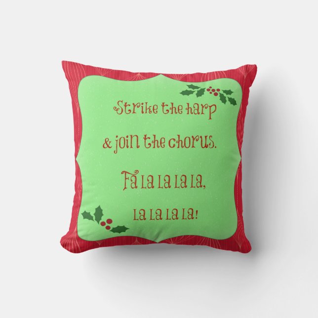 Almohada de Navidad Deck the Halls (Anverso)