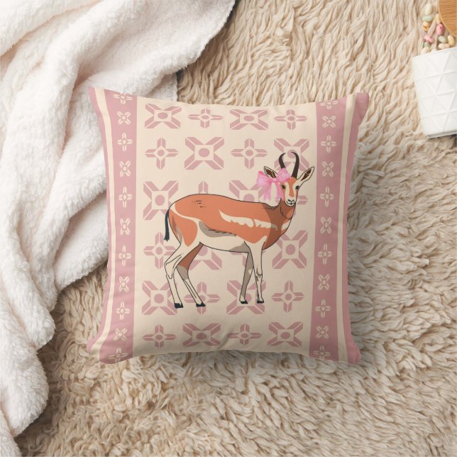 Almohada de Navidad elegante con patrón de cierva  (Manta)