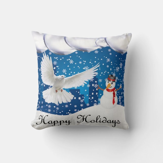 Almohada de Navidad, Felices Fiestas (Anverso)