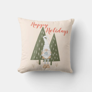 Almohada de Navidad Felices Fiestas Gnome del Bosq