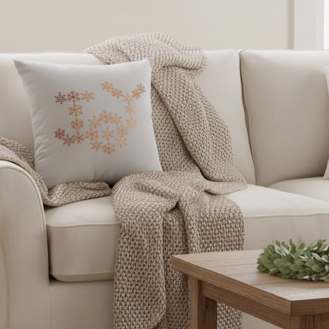 Almohada de Navidad Gris Copo de Nieve de Cobre Al (Bring modern farmhouse charm to your holidays!)