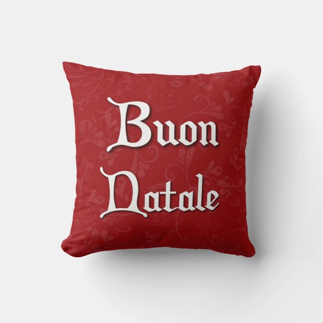 Almohada de Navidad italiana Buon Natale (Anverso)