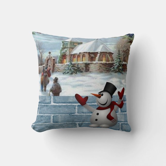 Almohada de Navidad Muñeco de Nieve (Anverso)