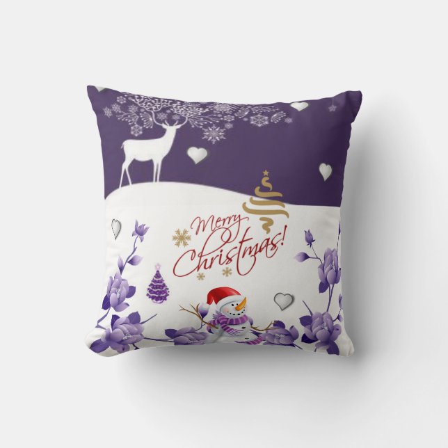 Almohada de Navidad Muñeco de Nieve (Anverso)