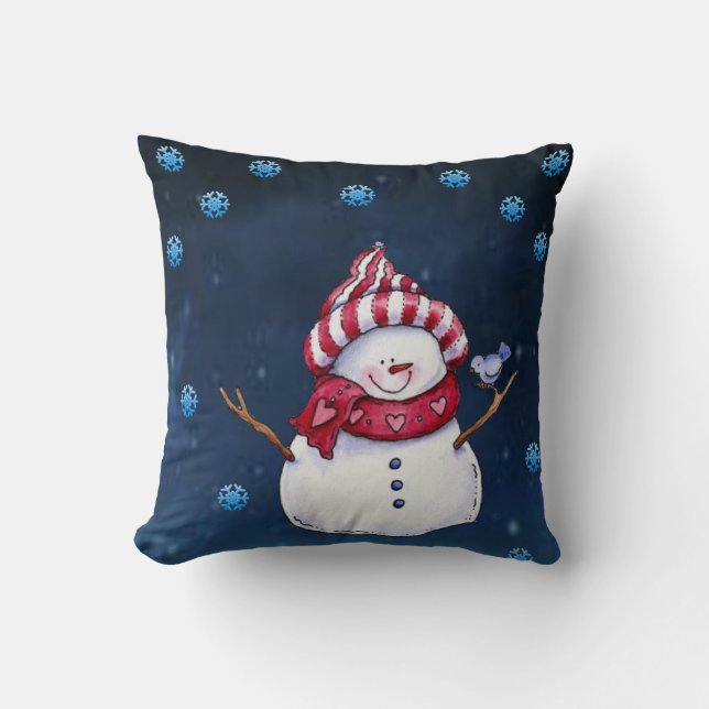 Almohada de Navidad Muñeco de Nieve (Anverso)