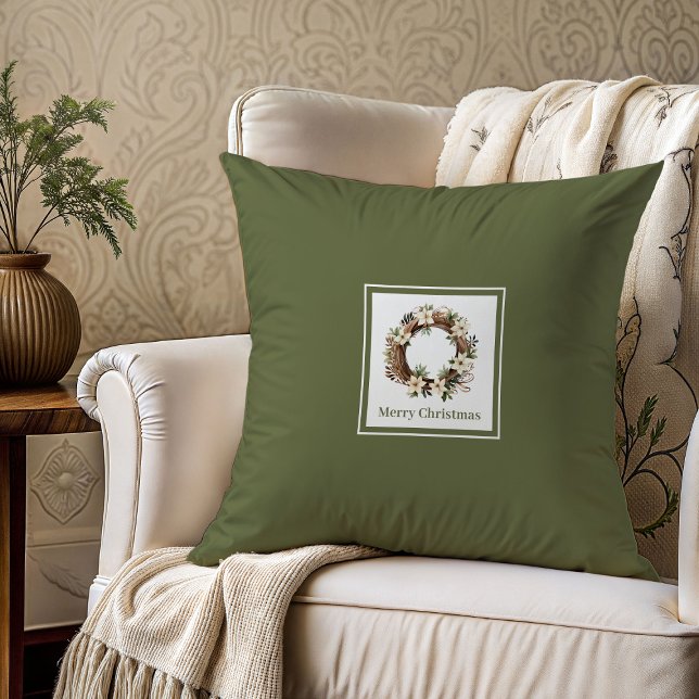 Almohada de Navidad neutra y terrenal, regalo para (Neutral Earthy Christmas Pillow Gift for Her)
