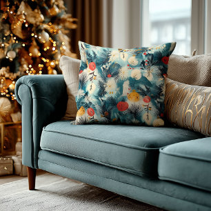 Almohada de Navidad personalizada con turquesa