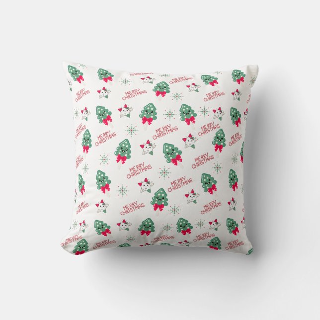 Almohada de Navidad roja y verde (Anverso)