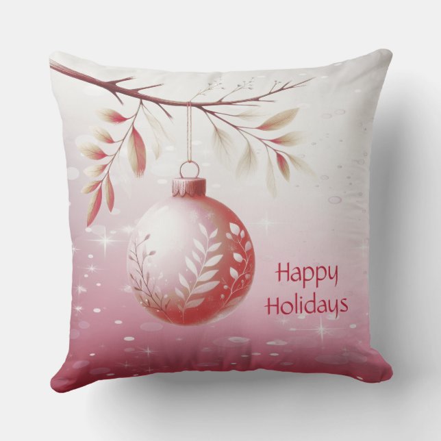 Almohada de Navidad Rosa Bola Navideña (Reverso )