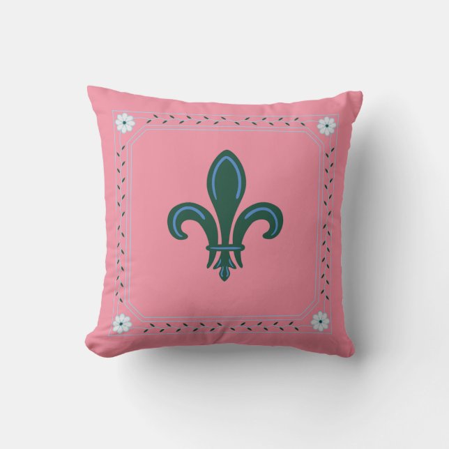 Almohada de Navidad Rosa Elegante | Personalizable (Anverso)
