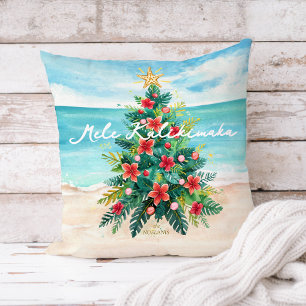Almohada de Navidad tropical de Mele Kalikimaka
