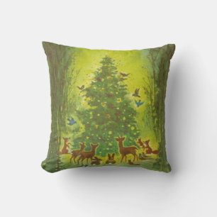 Almohada de Navidad Vida Silvestre Reunida Alreded