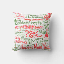 Almohada de Navidad y Feliz Año Nuevo