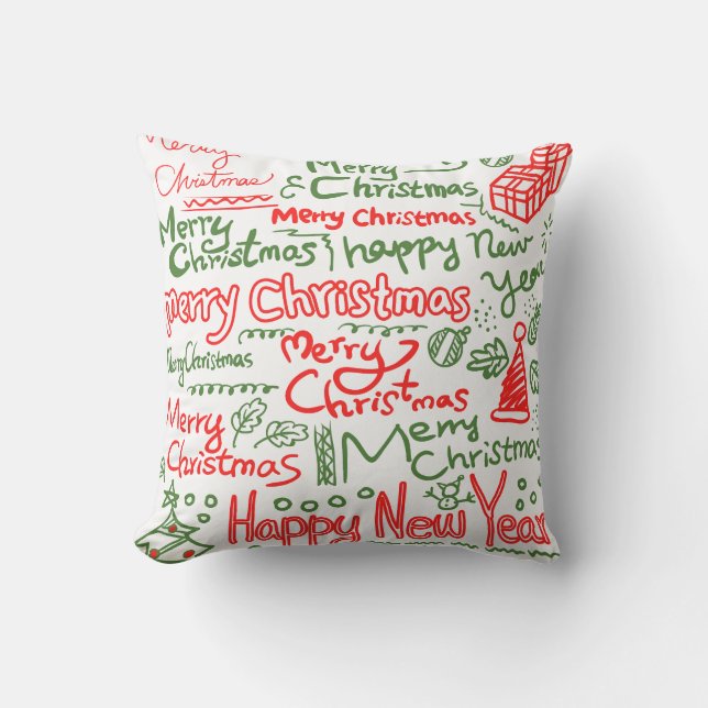 Almohada de Navidad y Feliz Año Nuevo (Anverso)