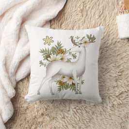 almohada de Navidades de renos blancos festivos