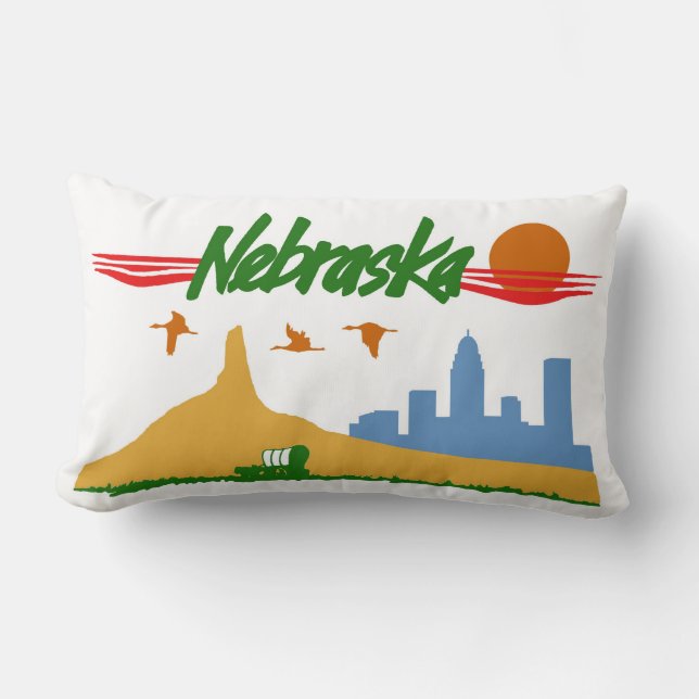 Almohada de Nebraska del vintage (Anverso)