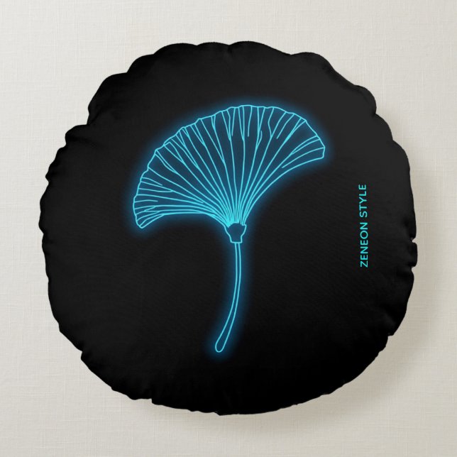 Almohada de neón Ginkgo Cyber Zen - Año Est. Perso (Anverso)