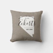 Almohada de Nevada con monograma familiar