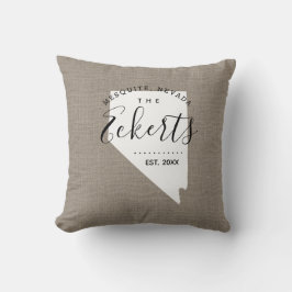 Almohada de Nevada con monograma familiar