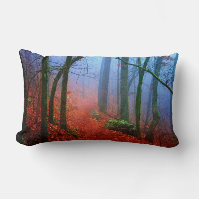 Almohada de niebla azul del otoño del bosque pinta (Anverso)