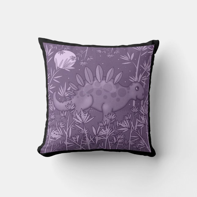 Almohada de niños de dinosaurio púrpura (Anverso)