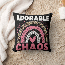 Almohada de niños de leopardo negro arcoíris Caos 