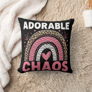 Almohada de niños de leopardo negro arcoíris Caos 
