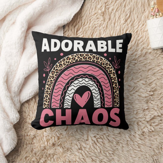 Almohada de niños de leopardo negro arcoíris Caos  (Manta)