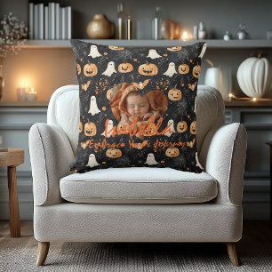 Almohada de nombre de bebé de Halloween – Calabaza