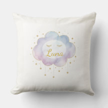 Almohada de nombre de bebé personalizado Lavanda N