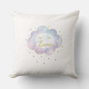 Almohada de nombre de bebé personalizado Lavanda N