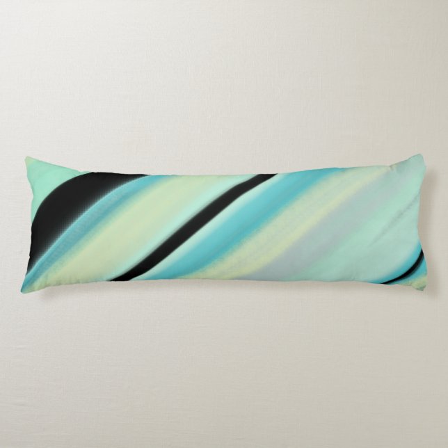 Almohada de nombre personalizado Turquesa Amarillo (Anverso)