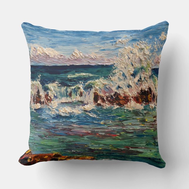 Almohada de North Shore Thundering Waves en Hawaii (Anverso)