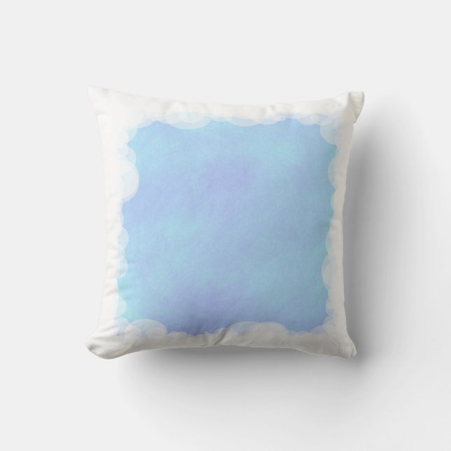 Almohada de nubes de burbujas y azul claro (Anverso)