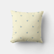 Almohada de nursery con estampado de corazón azul 