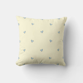 Almohada de nursery con estampado de corazón azul 