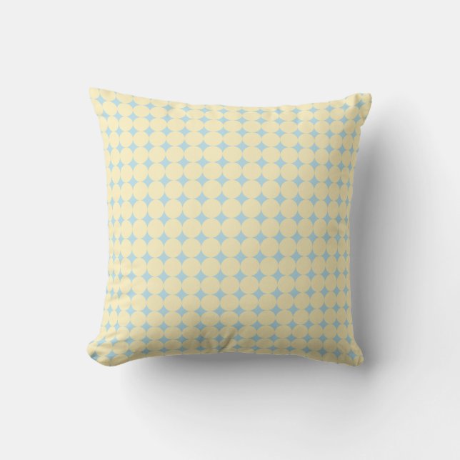 Almohada de nursery con punto amarillo en azul (Anverso)
