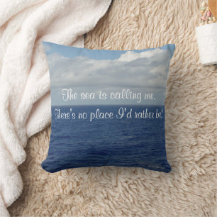 Almohada de océano con nombre personalizado Mar Az
