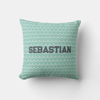 Almohada de olas de agua y océano blanco personali