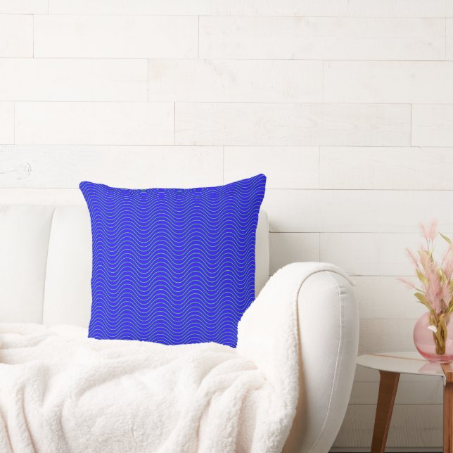 almohada de ondas azules (Sofá)