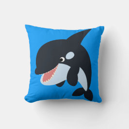 Almohada de orca asesina de dibujos animados alegr