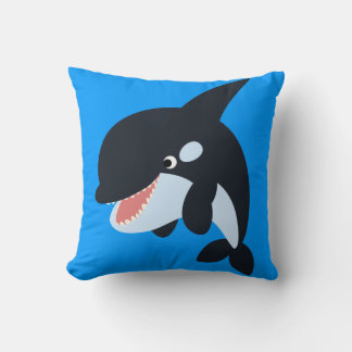 Almohada de orca asesina de dibujos animados alegr