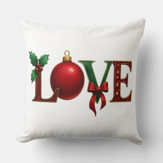 Almohada de ornamentación roja con tipografía de A