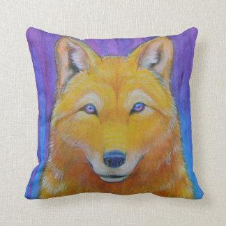 Almohada de oro de la cabeza del lobo de la