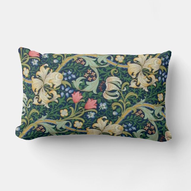 Almohada de oro del Lumbar de los lirios (Anverso)